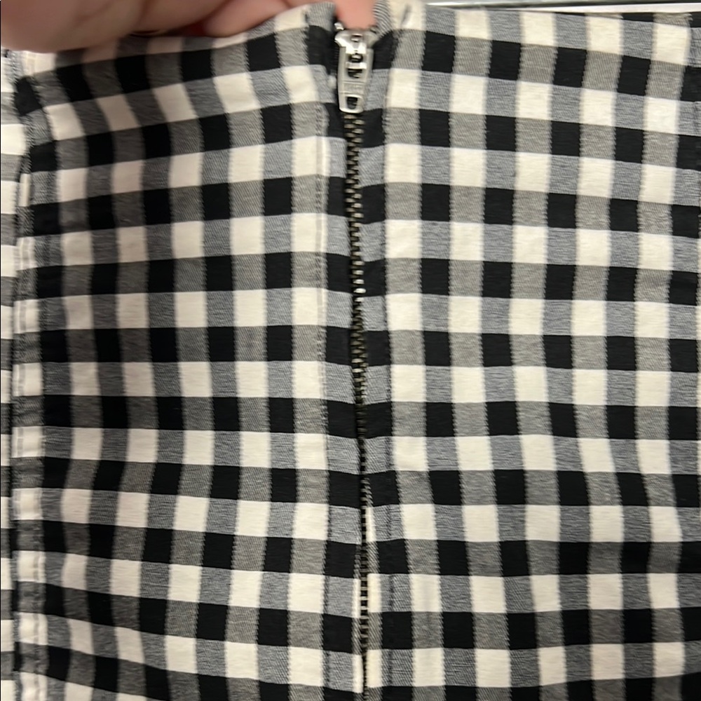 Free People Modern Femme Novelty Black and White Gingham Mini Skirt Size 4 - Picture 5 of 7
